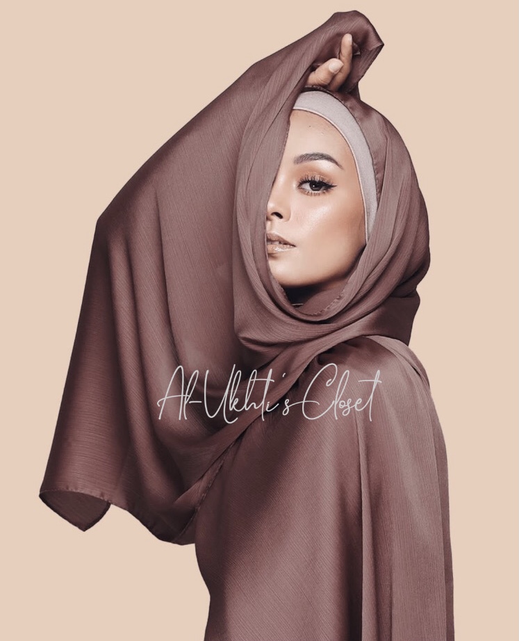 Peachy Pink Bubble Satin Hijab main image 0